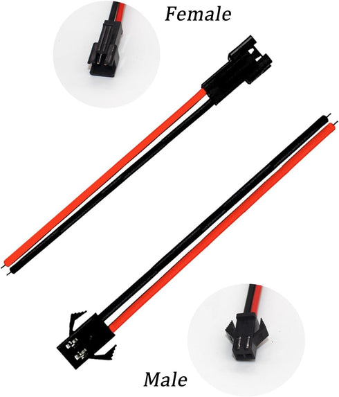 KWMSTPLT 20 2 WS2812B WS2811 SK6812 15cm 22 Pairs SM JST PIN Wire Connector Cable for LED Strip Lights, AWG Male