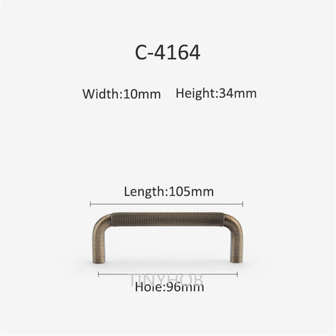 HYWZI 1Pcs Minimalism Knurled Textured Bronze Long Furniture Handles Wardrobe Kitchen Cupboard Cloakroom Bedside