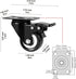 2" Caster Wheels Set of 4, Heavy Duty with Brake, No Noise Locking Polyurethane (PU) Wheels