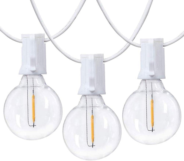 25Ft LED String Lights with 27 Shatterproof LED Clear Globe Bulbs, Indoor&Outdoor