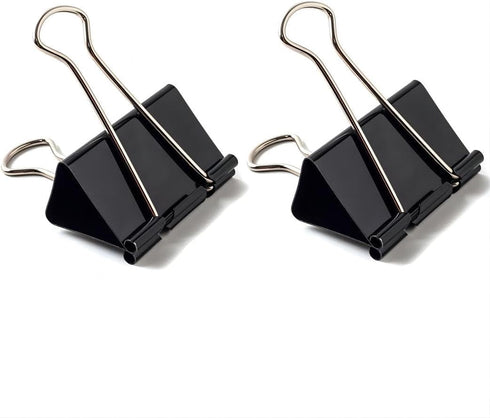 Coideal Black Binder Clips Medium, 1.25 Inch Metal Paper Clips, 24 Pcs for Office School