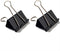 Coideal Black Binder Clips Medium, 1.25 Inch Metal Paper Clips, 24 Pcs for Office School