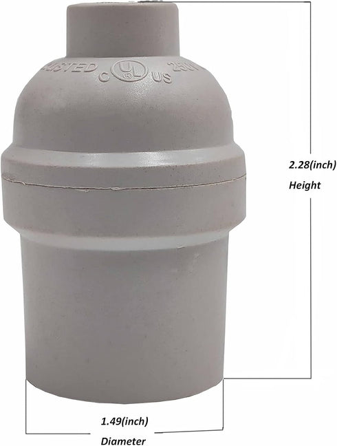 E26 E27 Socket,8-Pack E26 E27 250W 200 Light White Edison Retro Pendant lamp Holder, Plastic Standard Screw-in Socket
