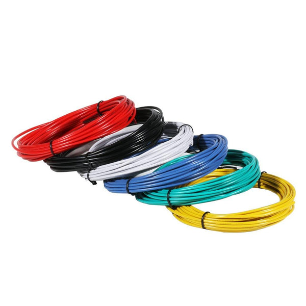 22 Gauge PVC 1007 Solid Electric Wire Kit, 6 Color Each 20 ft, 22 AWG 1007 Hook Up Tinned Copper Wire