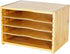 File Organizer with 3 Adjustable Shelves, Bamboo Document Letter Tray for Desktop Office Home Study Workstation Desk