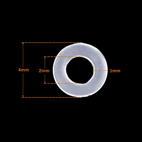 X AUTOHAUX Silicone O-Rings, VMQ Seal Gasket for Compressor Valves Pipe Repair, 4mm OD, 2mm ID, 1mm Width, White, Pack