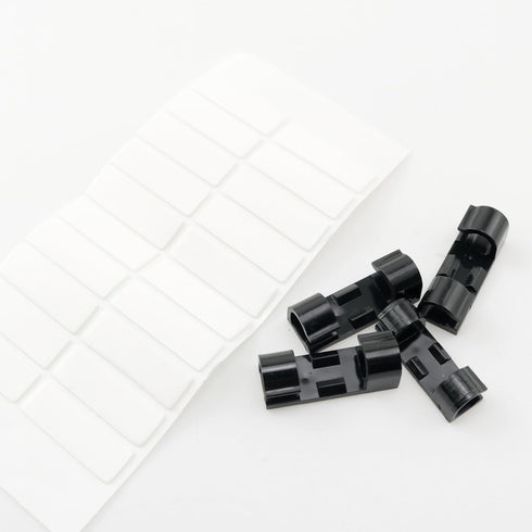 Pro Bamboo Kitchen 60PCS 40/32mm Black Self Adhesive Cable Clamps Organiser Wire Clip Light Clip Cord Concealer Data