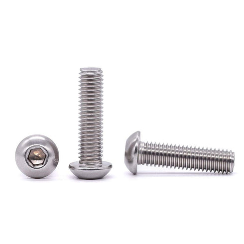 M8-1.25 x 16mm Button Head Socket Cap Screws, 304 Stainless Steel 18-8 Hex Socket Cap Screws, Allen Hex Drive, Full