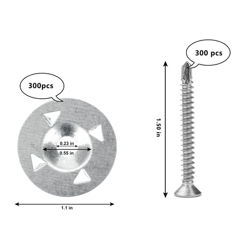 600Pcs Foam Board Fasteners Washers for Installation of Foam Board Panels, 1-1/8 Inch Metal Washers for Fixing