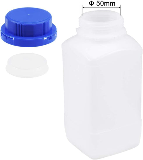 uxcell Plastic Lab Chemical Reagent Bottle 1000ml/34oz Wide Mouth Sample Sealing Liquid Storage Container, Blue