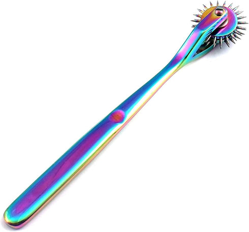 Goldenhandcrafts, Wartenberg Neuro Pinwheel Stainless Steel 3 Head Diagnostic Instrument Pin Wheel Multi Color Rainbow, 6.6 In