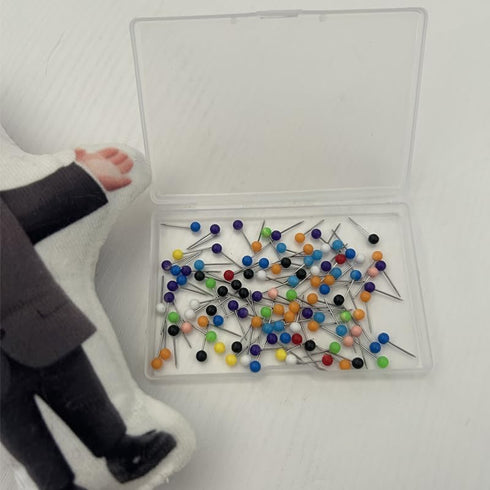 Generic 7.5 Inch -0.24 inch 100, Voodoo Doll Pin Holder Round Head with Stainless Point, Box of Assorted Colors