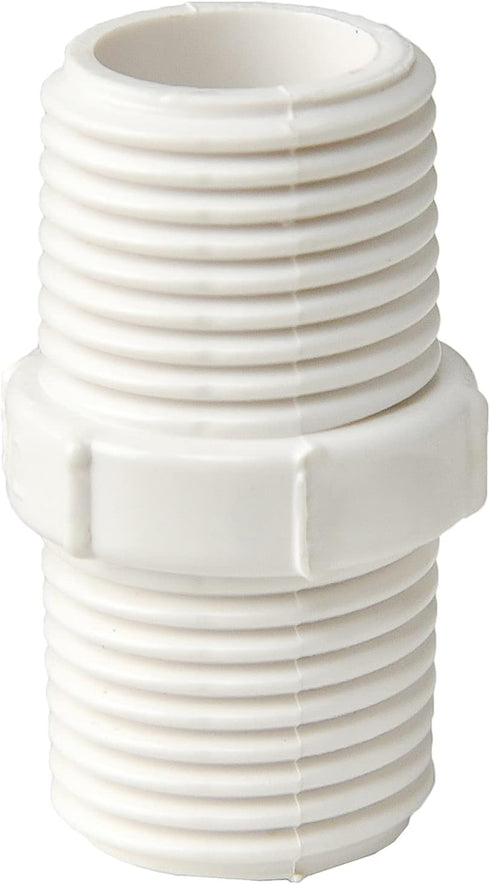10pcs 0.75 Inch PVC Nipple Male to Male coupling adaptor of Thread plumbing PIPE connection 3/4Inch (3/4" pack of 10) by FangKingNo