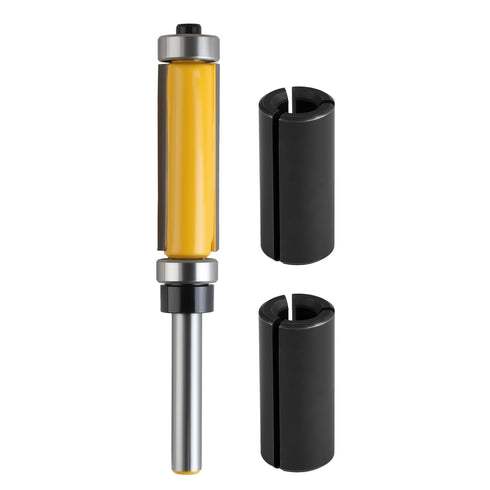 Nextpal 3 Pcs Double Bearing Flush Trim Router Bits Set with Converter, 1/4