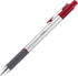 TUL BP3 Ballpoint Pen, Retractable, Medium Point, 1.0 mm, Silver Barrel, Red Ink, Pack of 12