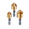 Countersink Drill Bit Set, 3 Pcs 1/4'' Hex Shank High Carbon Steel 5 Flute Countersink Tool Sets