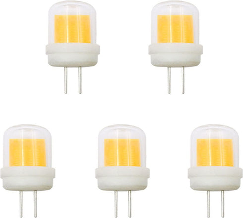 4-Pack G4 LED Bulb Dimmable, T4 Bi-Pin COB Chandelier Bulbs, 5W=50W Warm
