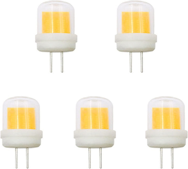 4-Pack G4 LED Bulb Dimmable, T4 Bi-Pin COB Chandelier Bulbs, 5W=50W Warm