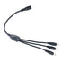 Litever Power Splitter, Black, 3 Way Y Adaptor, 1 Female Jack to 3 Male Plugs for CCTV Camera & LED Strip