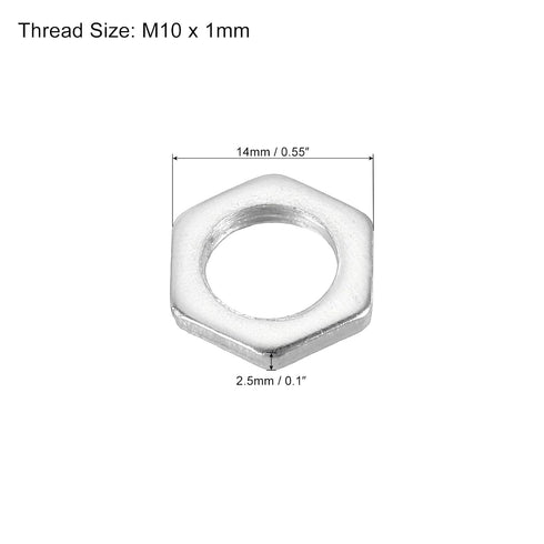 PATIKIL M10 1.0 30 Pack 2.5mm x Steel Hex Nuts, Metric Thread Zinc Plated Finished Hardware Nuts Screw Bolt Fasteners