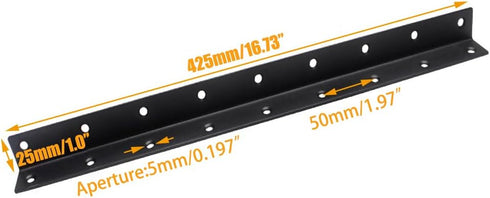 MINGFANITY 4PCS Bracket,16.7'' 1'' 2mm, L Brackets, Corner Brace Angle , Superior Stainless Steel x M, Thickness Wood