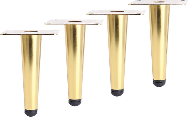 Anterrific 4.7 Inch Tapered Gold Furniture Legs, Metal Legs for Furniture Set of