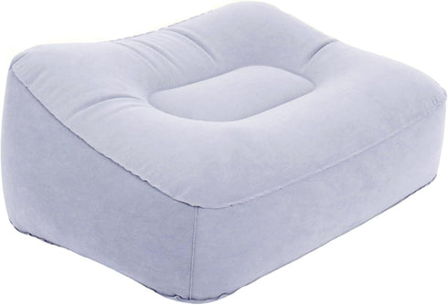 Inflatable Foot Rest for Travel, Soft Flocking Airplane Leg Rest Pillow, Portable