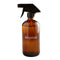 Reusable Amber Boston Round Glass Spray Bottle, 2.9 Inches (Dia) x 8.25 Inches (H), Black Nozzle