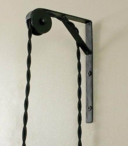 1" Newhouse Lighting Wall Mount Pulley for Pendant Lamps, Black