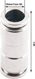 10mm Union Straight Push to Connect Fittings, Stainless Steel Pneumatic Connectors, CEKER 2Pack