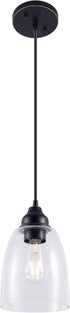 E26 Bulbs 2-Pack Pendant Lighting Fixture, Hanging Ceiling Lights with Medium Base, Metal Construction with Clear Glass
