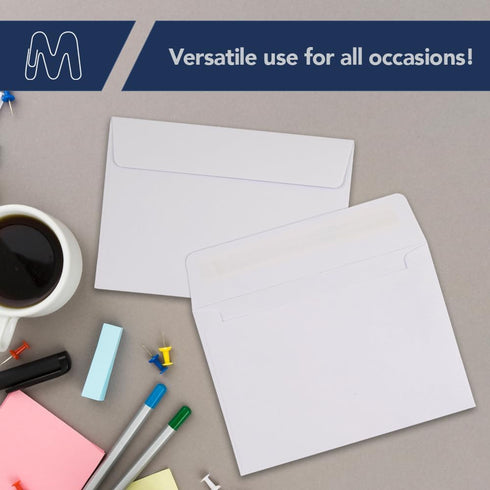 MOS A6 Invitation Envelopes - 4-3/4" x 6-1/2" White Self Seal Mailing Envelopes (500 Count)