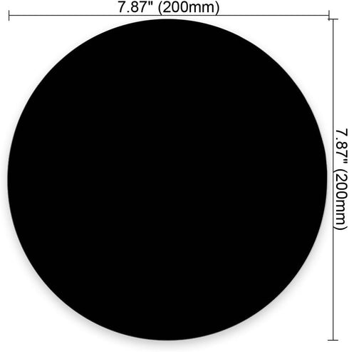 Single Circular Blank Rubber Mouse Pad - Black - 7.87" Round Diameter