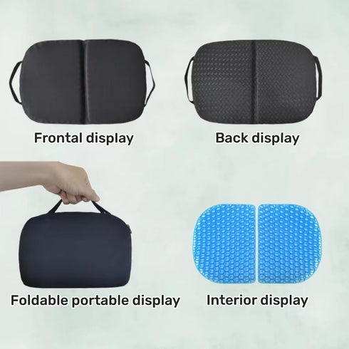 Gel Seat Cushion, Foldable Seat Cushion Comfortable Travel Seat Cushions Soft Breathable for Chair, Car, Plane Outdoor