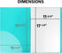 Dunwell 11x17 Portfolio Binder Folder, Aqua, Vertical, with Plastic Sleeves and Poly Cover
