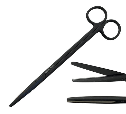 VR Instrument Supply Metzenbaum Scissors Straight 7" Blunt/Blunt Medical Surgical Veterinary Instruments Tools All Black