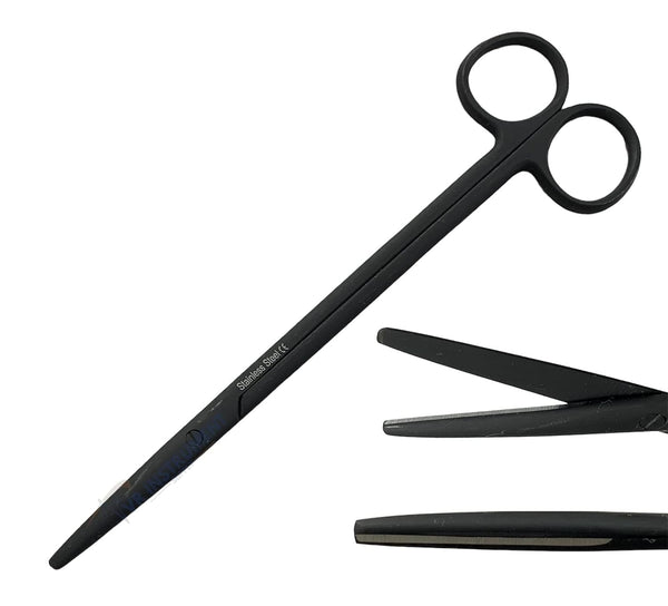VR Instrument Supply Metzenbaum Scissors Straight 7" Blunt/Blunt Medical Surgical Veterinary Instruments Tools All Black