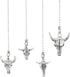 DICOSMETIC 4Pcs Fan Pull Chain, Ceiling Pull Chain Extension with Cattle Head Design, Stainless Steel Ball Chain