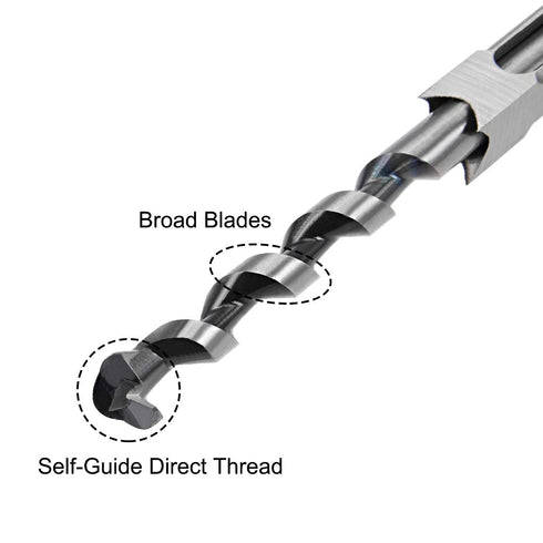 uxcell Square Hole Drill Bit, 1/2 Inch High-Carbon Steel Hollow Chisel Mortise Power Tool for Woodworking