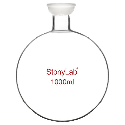 stonylab Spherical Joint Round Bottom Receiving Flask, Borosilicate Glass with 35/20 Ground Joint, 1000 ml