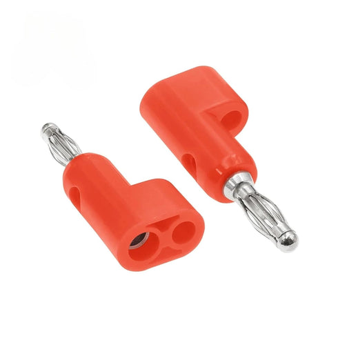 Qingdinu 40PCS 4mm Banana Plug Pin Copper Electrical Connector Adaptor Connecting Bending L Shape Jack Socket(Red)