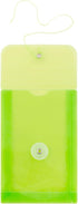 JAM PAPER Plastic Envelopes with Button & String Tie Closure, 4 1/4 x 6 1/4, Lime Green, 12/Pack