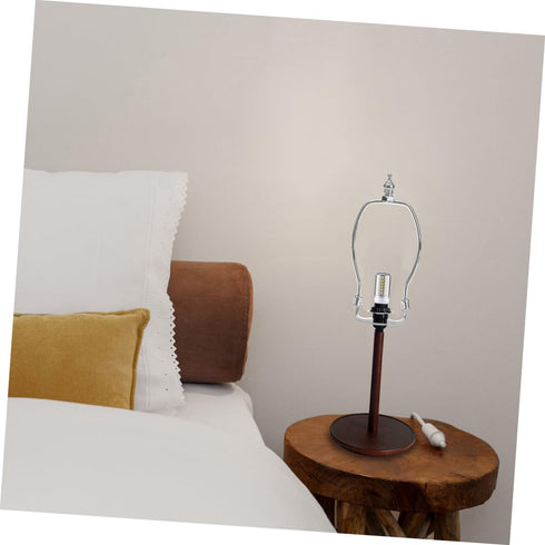 Yardwe Adjustable Metal Lamp Shade Harp Holder for Table and Floor Lamps Chrome Horn Frame Detachable Saddle Base DIY