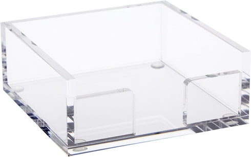 Juvale Clear Acrylic Sticky Note Holder, 3.9" x 3.9" x 1.6" Desk Accessory & Organizer for Classroom