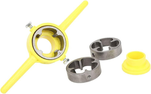 Akozon PVC Thread Tool Maker NPT Die Set Pipe Round Die Set Manual Hand Tool for Plumbing