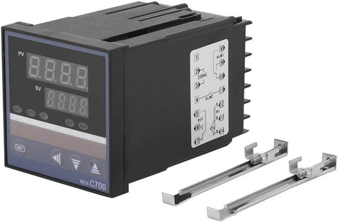 Digital Thermostat, 220V Digital Temperature Controller PID 0-400 REX-C700 for Temperature Measurement/Control