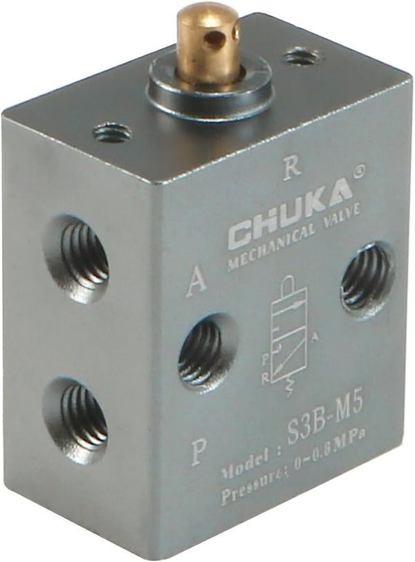 uxcell 2 Position 3 Way M5 Manual Handle Control Pneumatic Solenoid Mechanical Valve