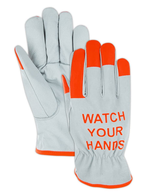 MAGID Cut Resistant Hi-Viz Leather Driver Gloves, Cut Level A5 Work Gloves for Metal Handling, Size 3XL