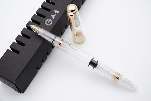 czxwyst Toso 618 Fountain Pen, Transparent with Golden Clip