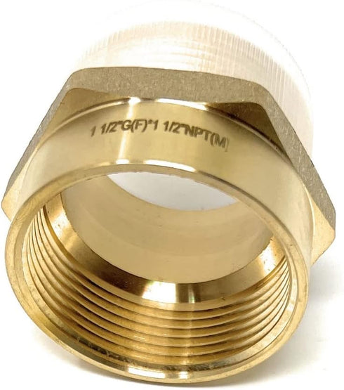 G Thread Female to NPT Thread Male Pipe Fitting Adapter, Lead-Free Adapter (1 1/2 inch)